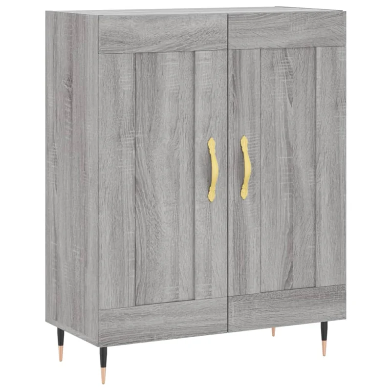 Buffet bahut commode armoire meuble de rangement organisateur cuisine salle de séjour salon haut sonoma 69,5 x 34 x 180 cm bois d'ingénierie gris 02_0035472