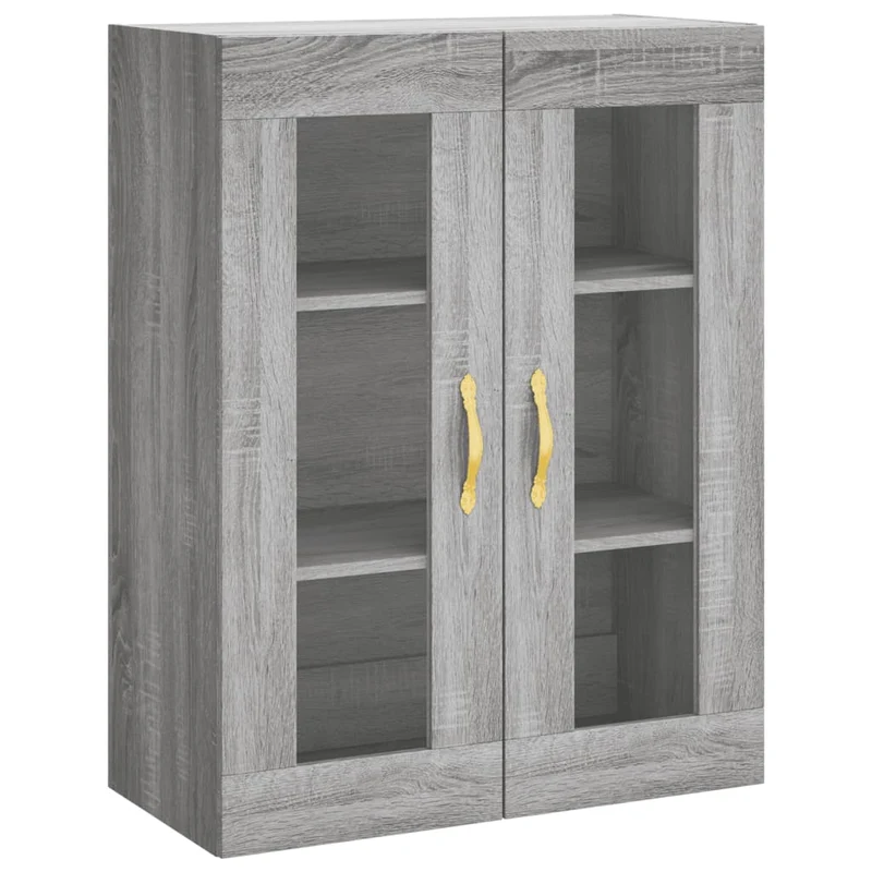 Buffet bahut commode armoire meuble de rangement organisateur cuisine salle de séjour salon haut sonoma 69,5 x 34 x 180 cm bois d'ingénierie gris 02_0035495