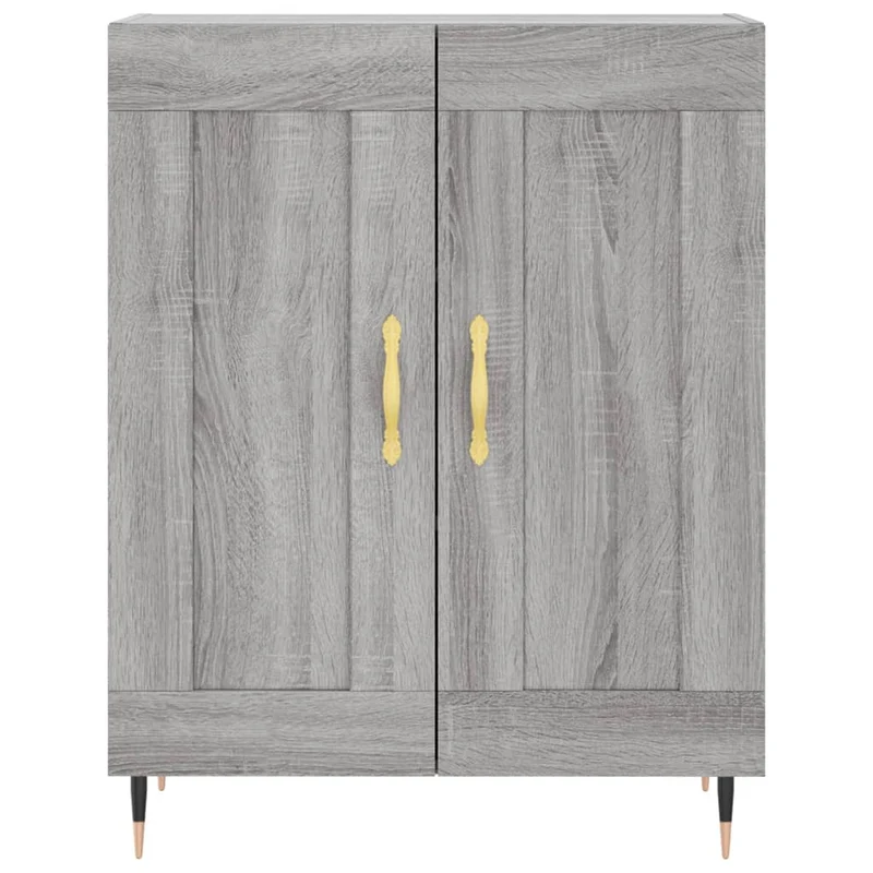 Buffet bahut commode armoire meuble de rangement organisateur cuisine salle de séjour salon haut sonoma 69,5 x 34 x 180 cm bois d'ingénierie gris 02_0035495