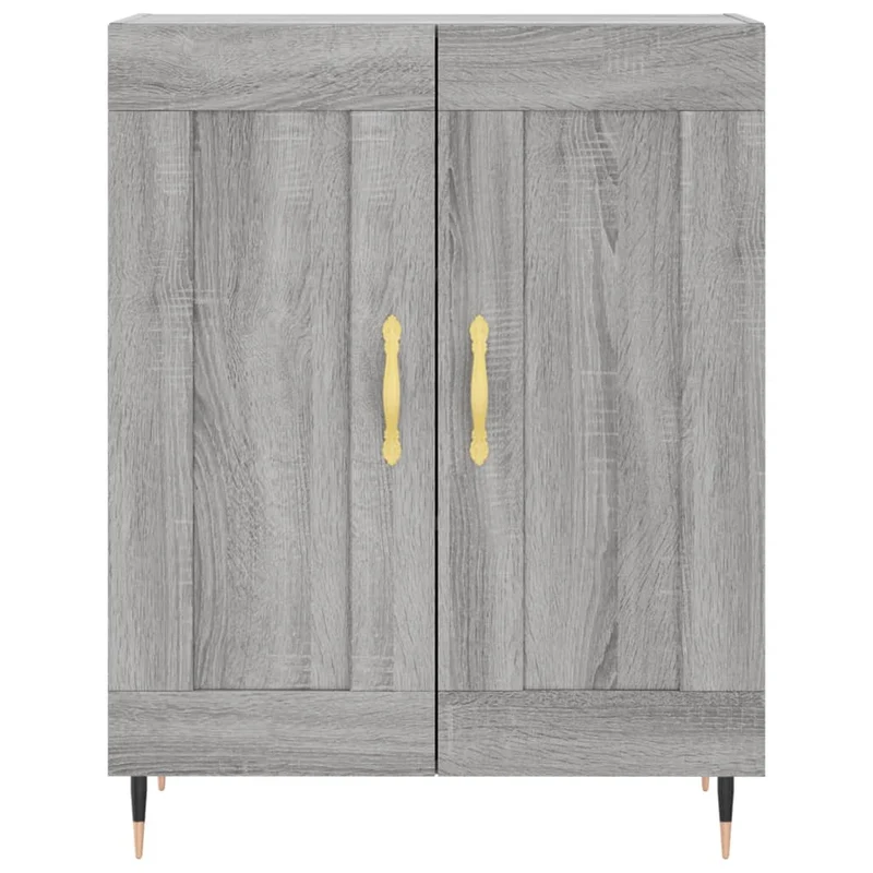 Buffet bahut commode armoire meuble de rangement organisateur cuisine salle de séjour salon haut sonoma 69,5 x 34 x 180 cm bois d'ingénierie gris 02_0035601