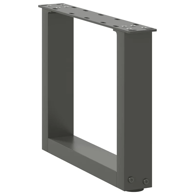 Lot de 2 pieds de table basse en U 30 x 30 cm avec niveleurs réglables design moderne en acier anthracite 02_0057370