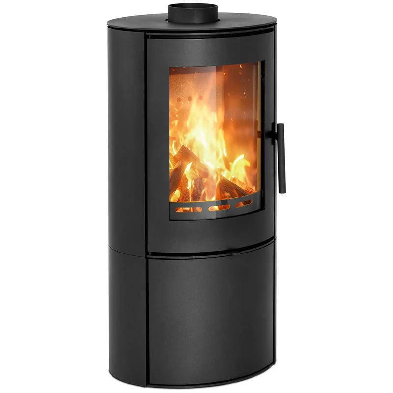 Poêle à bois puissance maximale 7,2 kw haute efficacité ventilation réglable pour 48 115 m² norme bimschv-stufe 2 verre fonte de fer acier vermiculite noir 14_0009761