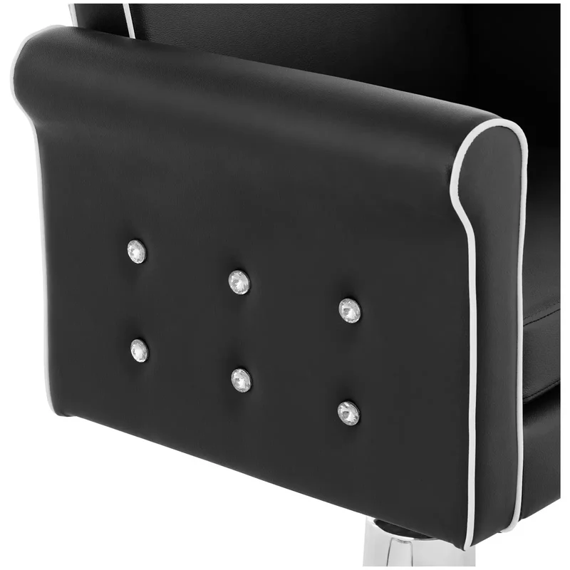 Fauteuil de coiffeur professionnel avec repose-pieds 150 kg acier PU noir 14_0008943