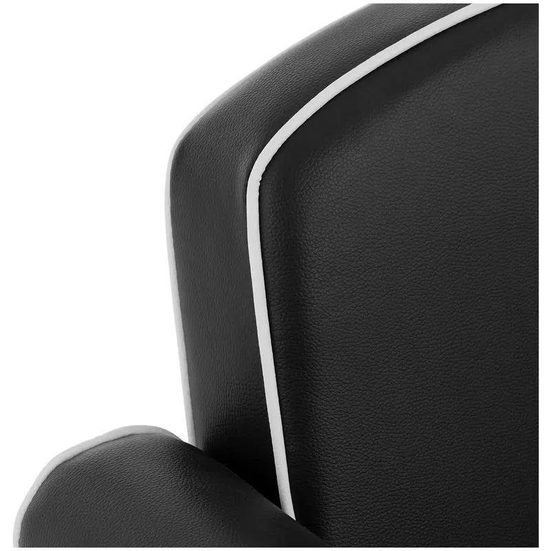 Fauteuil de coiffeur professionnel avec repose-pieds 150 kg acier PU noir 14_0008943