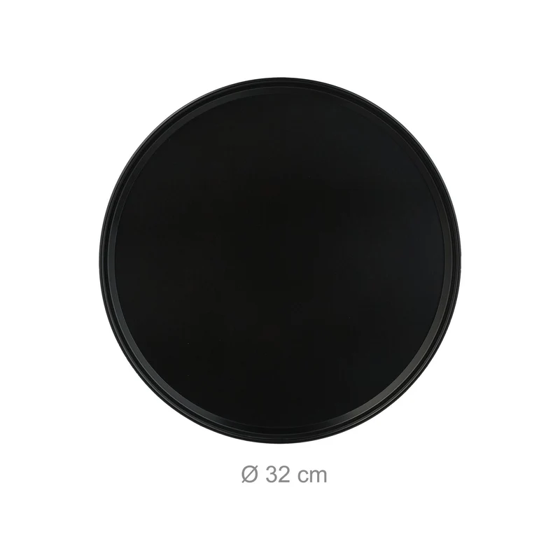 Lot de 4 plaques à pizza rondes avec support cuisson uniforme à la maison en métal noir 13_0017132