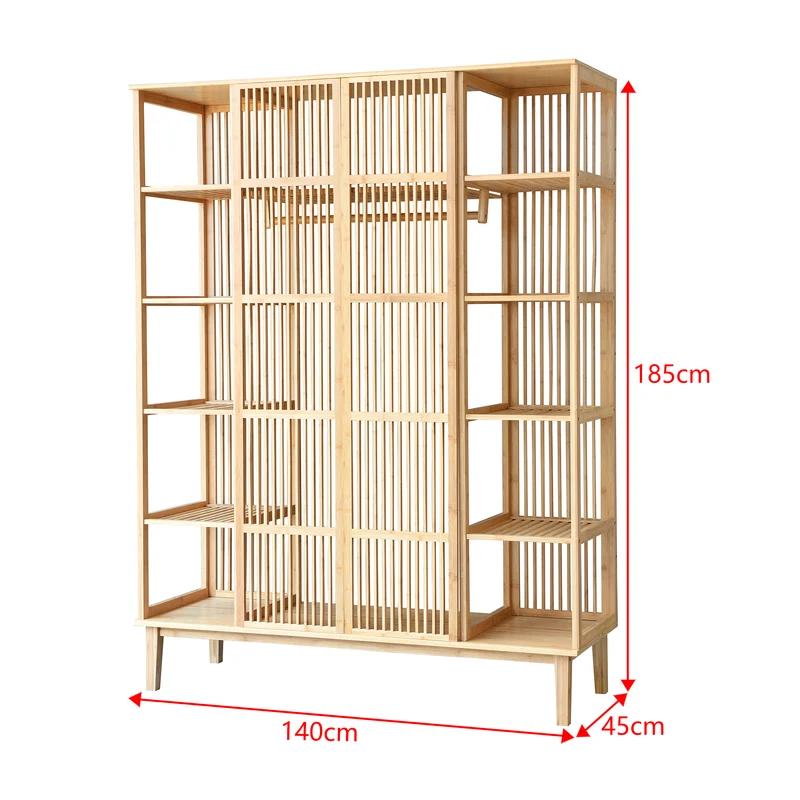Garde-robe à 2 portes coulissantes 185 x 140 x 45 cm 03_0008153