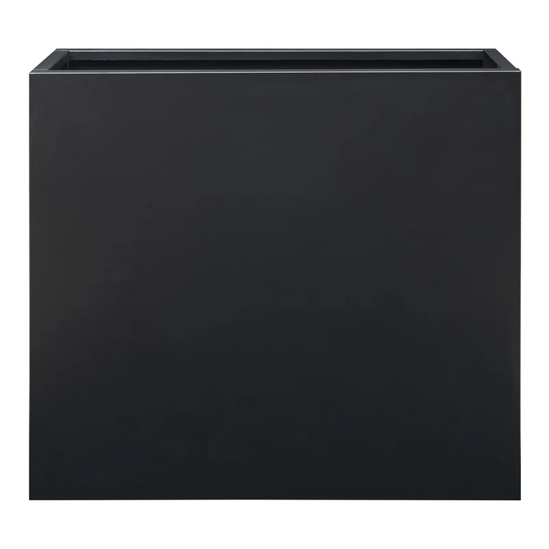 Bac à plantes meuble jardinière 82 x 90 x 30 cm acier galvanisé noir 03_0008958