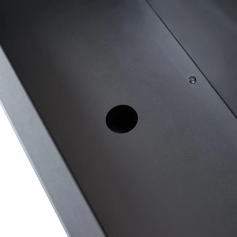 Bac à plantes meuble jardinière 82 x 90 x 30 cm acier galvanisé noir 03_0008958
