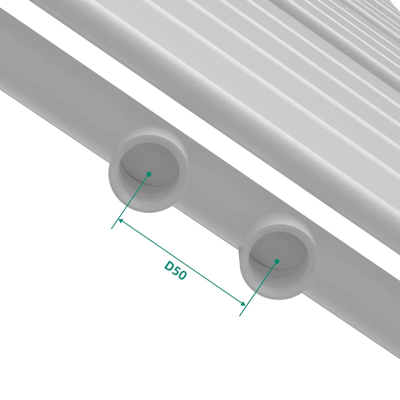 Radiateur sèche-serviettes chauffage salle de bain à lames plates acier 160 x 50 cm blanc 03_0010439
