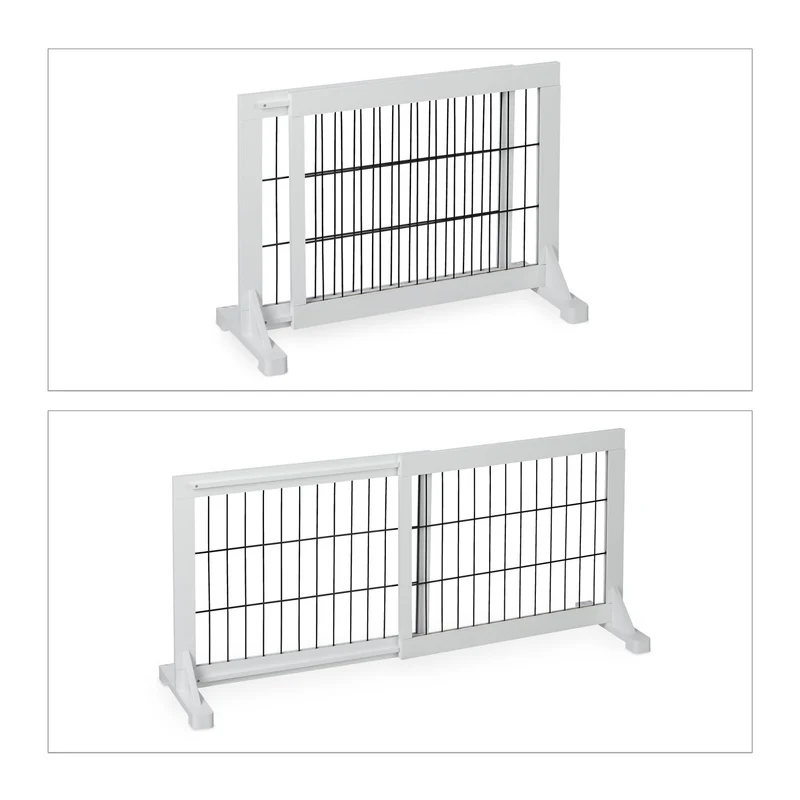 Lot de 1 barrière de sécurité extensible réglable pour enfants et chiens 65 x 75 cm finition mate en plastique blanc 13_0011111