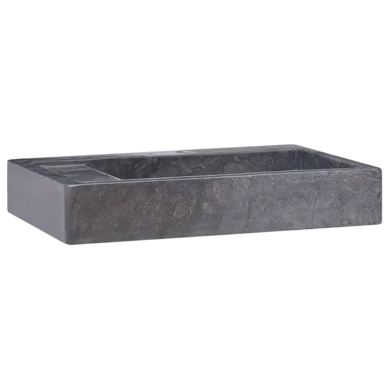 Lavabo de salle d'eau vasque à poser de toilette lave-mains de salle de bain lavabo de salle d'eau maison intérieur 58 x 39 marbre noir 02_0002804