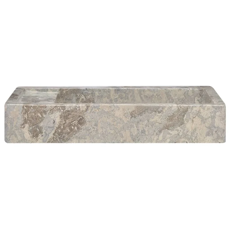 Lavabo de salle d'eau vasque à poser de toilette lave-mains de salle de bain lavabo de salle d'eau maison intérieur 58 cm marbre gris 02_0002805