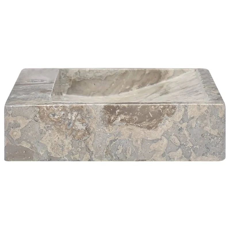 Lavabo de salle d'eau vasque à poser de toilette lave-mains de salle de bain lavabo de salle d'eau maison intérieur 58 cm marbre gris 02_0002805