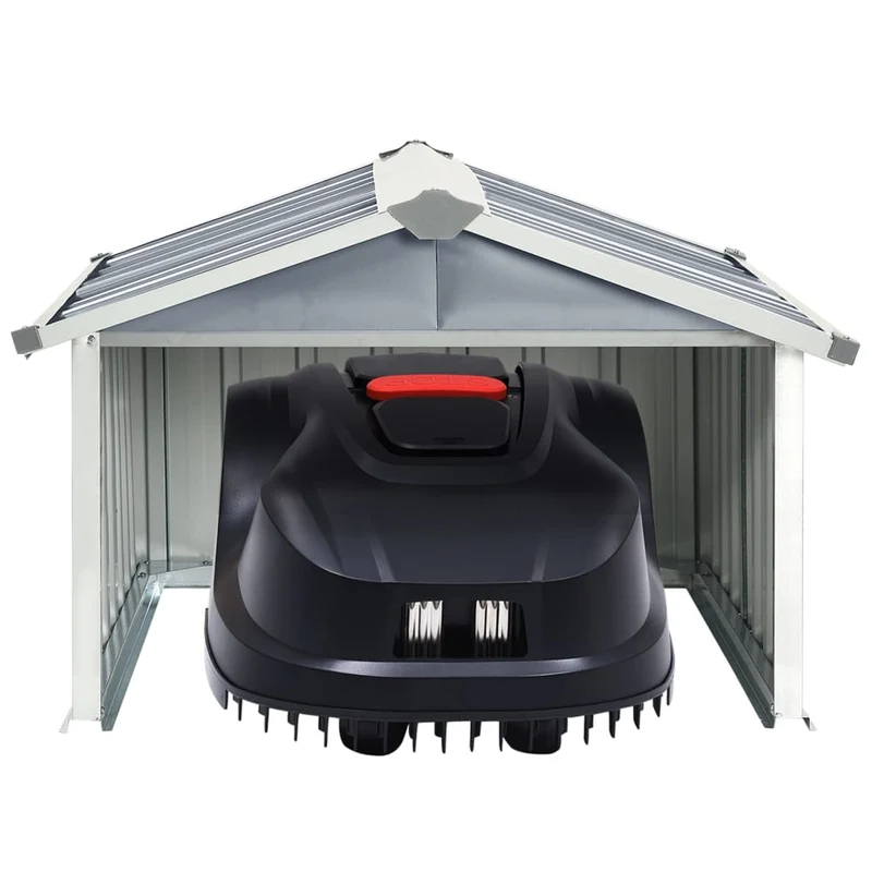 Abri pour robot de jardin 92 x 97 x 63 cm acier galvanisé gris 02_0022392