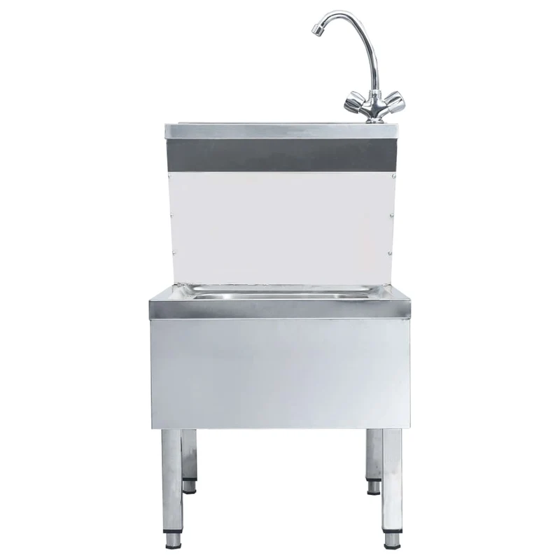 Lavabo commercial de lavage des mains avec robinet lave-mains vasque à poser cuisine de cantine restauration 109 cm acier inoxydable 02_0002448