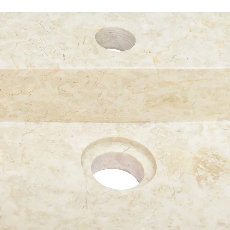 Lavabo de salle d'eau vasque à poser de toilette lave-mains de salle de bain lavabo de salle d'eau maison intérieur 58 x 39 cm marbre crème 02_0002803