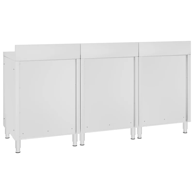 Table de travail commerciale avec armoire 180 x 60 x 96 cm acier inoxydable 02_0001901