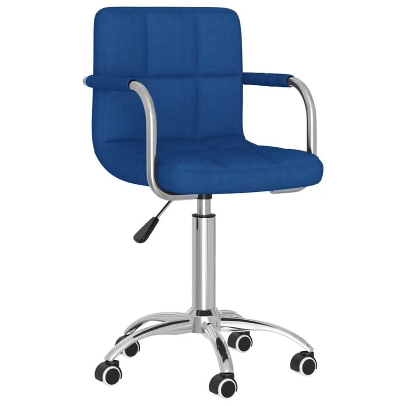 Chaise fauteuil siège pivotante de bureau informatique étude tissu bleu 02_0024090