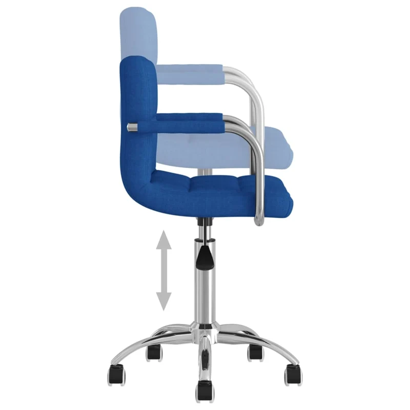 Chaise fauteuil siège pivotante de bureau informatique étude tissu bleu 02_0024090
