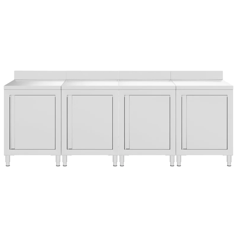 Table de travail commerciale avec armoire 240 x 60 x 96 cm acier inoxydable 02_0001902