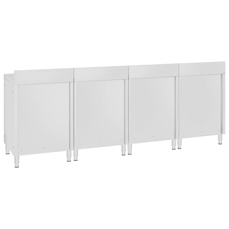 Table de travail commerciale avec armoire 240 x 60 x 96 cm acier inoxydable 02_0001902