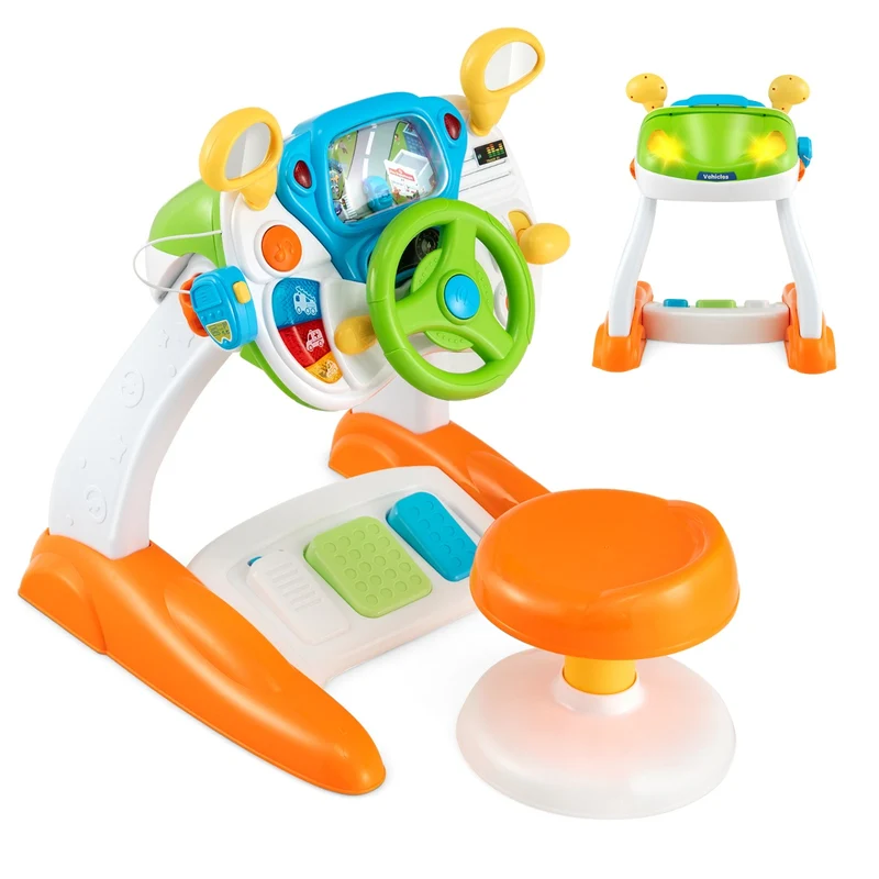 Simulateur de conduite jouet avec tabouret 47 x 47 x 55 cm expérience éducative moderne en ABS multicolore 20_0020938