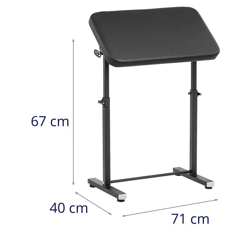 Repose bras tattoo réglable en hauteur inclinable 71 x 40 x 67 109 cm pvc contreplaqué fer mousse synthétique noir 14_0009845