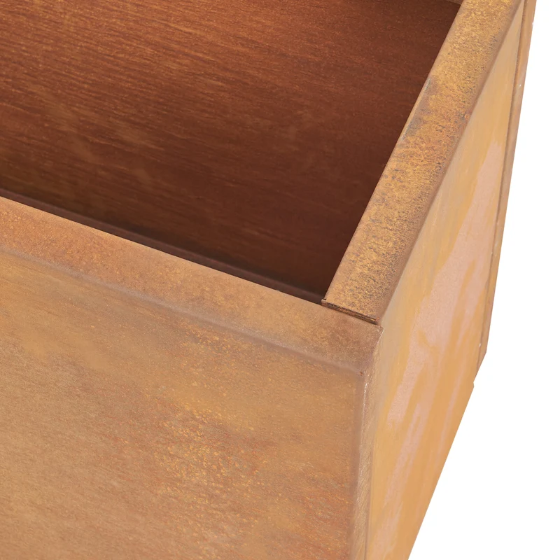 Bac à plantes jardinière acier corten 40 x 80 x 30 cm rouille 03_0008954