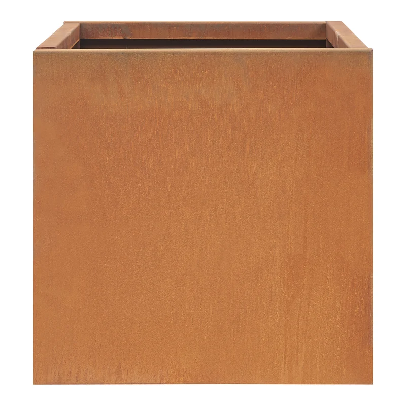 Bac à plantes jardinière acier corten 50 x 50 x 50 cm rouille 03_0008955
