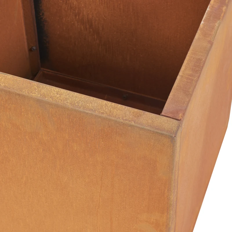 Bac à plantes jardinière acier corten 50 x 50 x 50 cm rouille 03_0008955