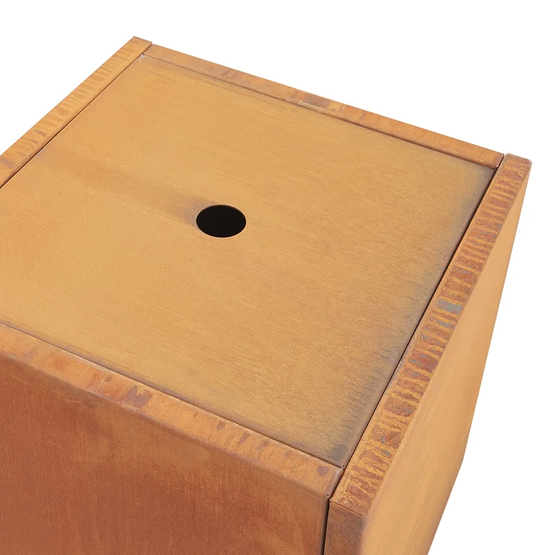 Bac à plantes jardinière acier corten 50 x 50 x 50 cm rouille 03_0008955