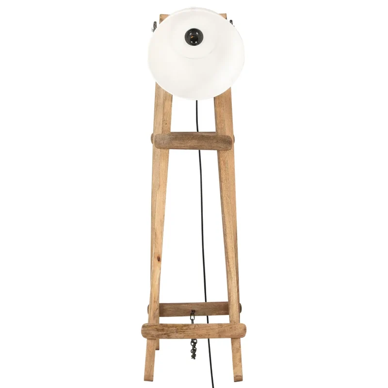 Lot de 3 lampadaires vintage design intérieur 28 x 65 x 150 cm en bois de manguier blanc 02_0046706