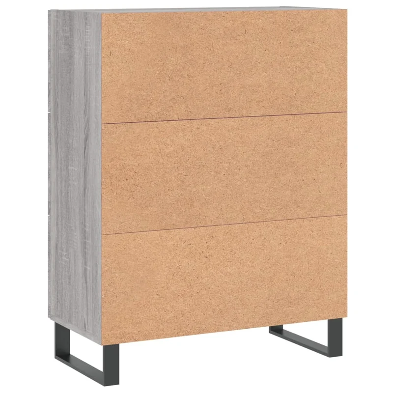 Buffet bahut commode armoire meuble de rangement organisateur cuisine salle de séjour salon sonoma 69,5 x 34 x 90 cm bois d'ingénierie gris 02_0036470