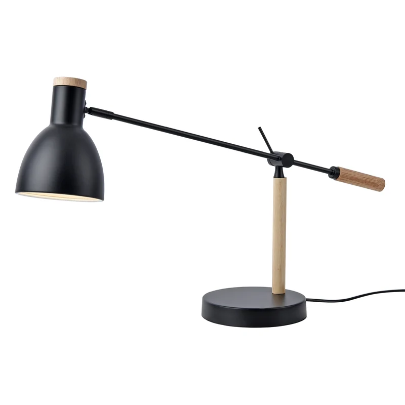 Lampe de table wattsatford E27 métal bois 67 x 38 x 18 cm noir naturel 03_0009550