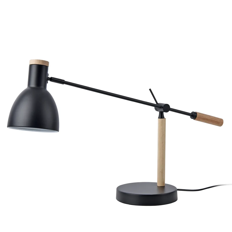 Lampe de table wattsatford E27 métal bois 67 x 38 x 18 cm noir naturel 03_0009550