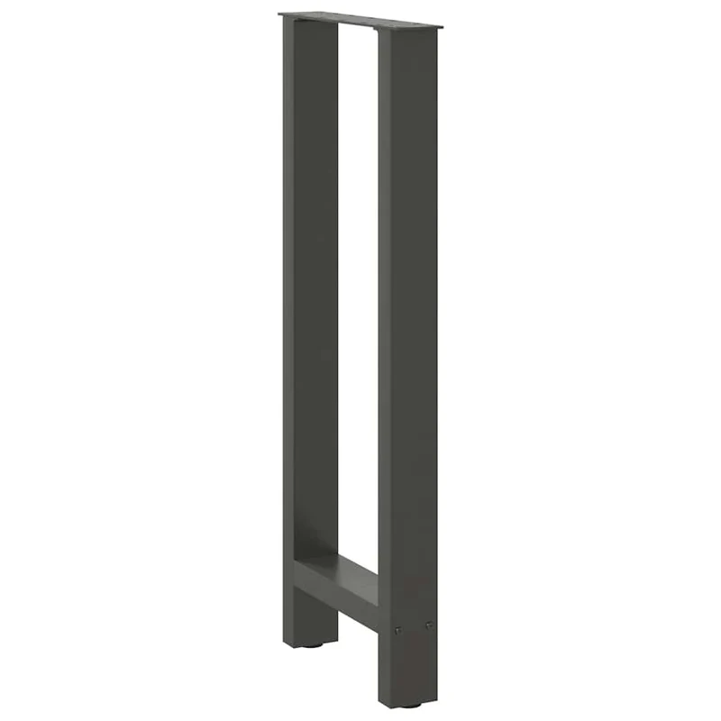 Lot de 2 pieds de table de bar modernes acier 50 x 100 cm avec niveleurs réglables en anthracite 02_0057582
