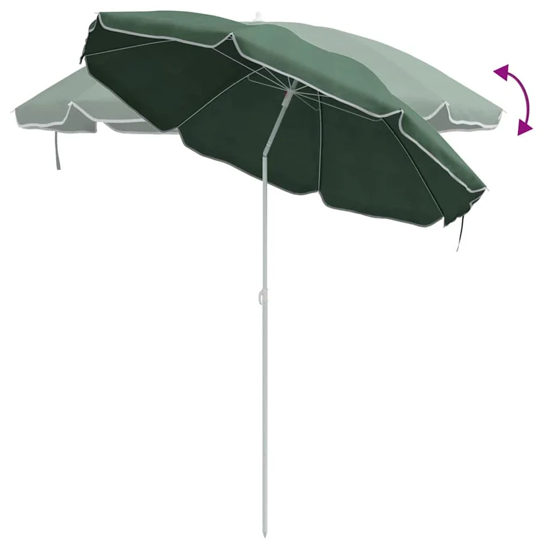 Parasol rond réglable extérieur chic jardin 161 x 161 x 193 cm en polyester vert 02_0056699