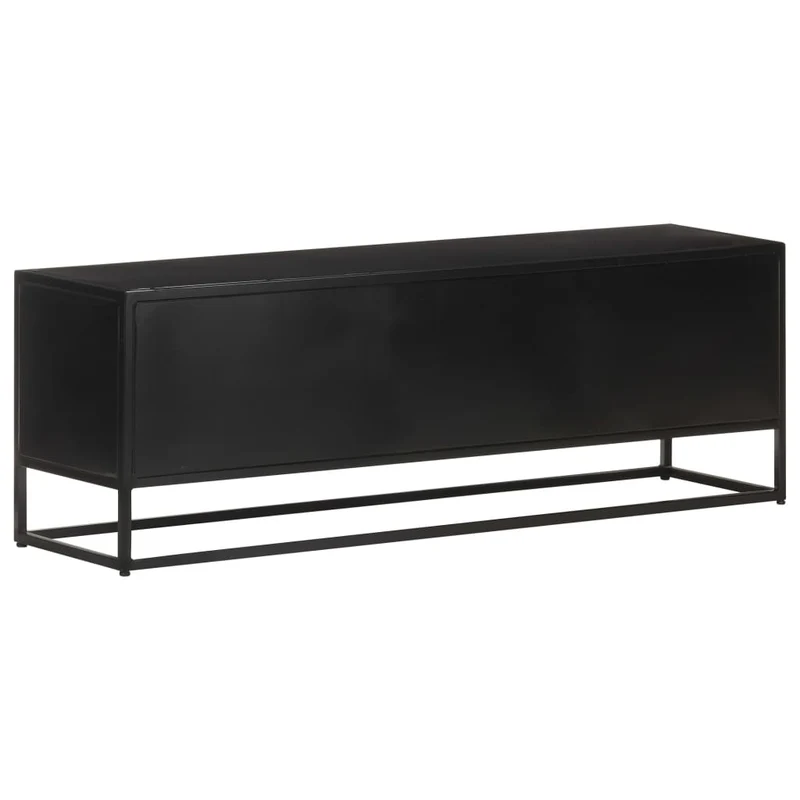 Meuble TV multimédia étagère télévision buffet téléviseur salle à manger salon chambre 120 x 30 x 40 cm bois de manguier brut brun 02_0025819