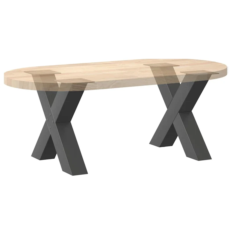 Lot de 2 pieds de table basse en forme de X 50 x 42 cm robustes et modernes en acier anthracite 02_0057230