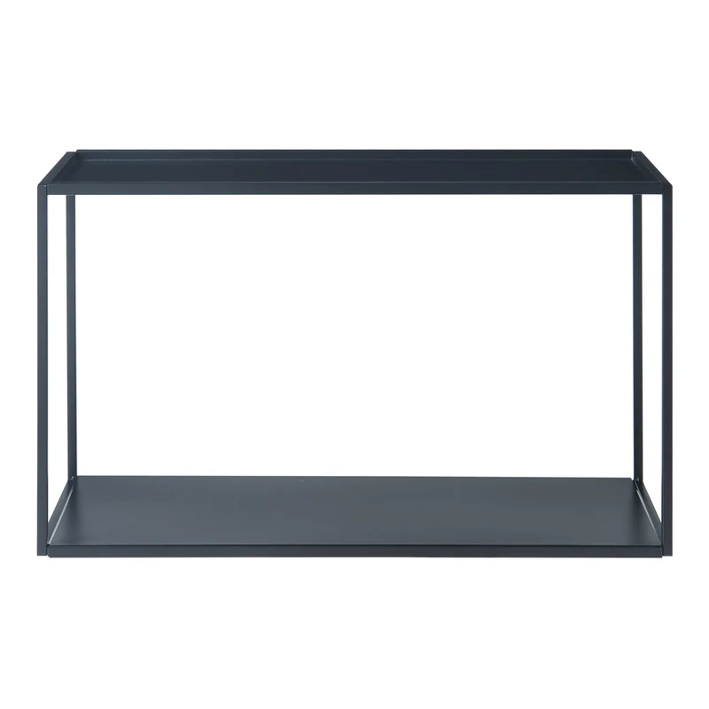 Étagère design intemporel salon chambre meuble de rangement murale 60 x 25 x 35 cm acier noir 03_0011263