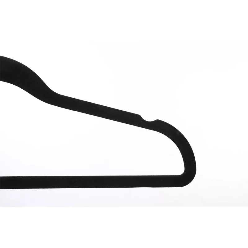Lot de 30 cintres en velours longueur 42 cm fins et résistants grande capacité de charge avec crochets pivotants à 360° pour manteaux chemises noir 12_0003399