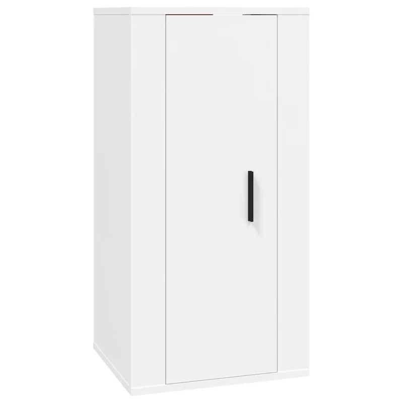 Ensemble de meubles armoire buffet TV télévision salon chambre séjour 8 pièces bois d'ingénierie blanc 02_0025236