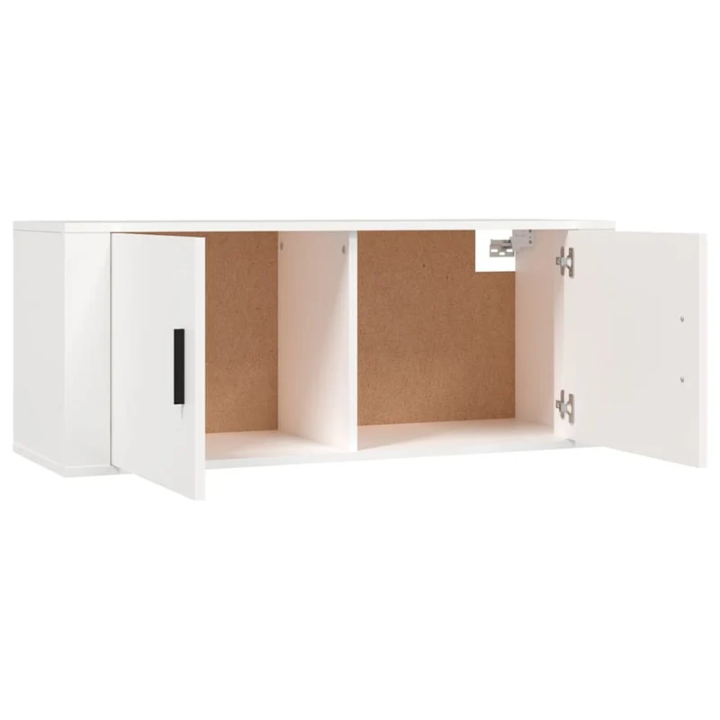 Ensemble de meubles armoire buffet TV télévision salon chambre séjour 3 pièces bois d'ingénierie blanc 02_0024473