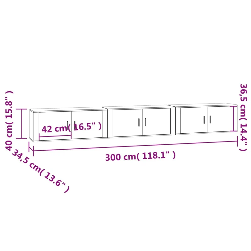 Meubles TV muraux multimédia étagère télévision buffet téléviseur salle à manger salon chambre 3 pièces 100 x 34,5 x 40 cm blanc 02_0029033