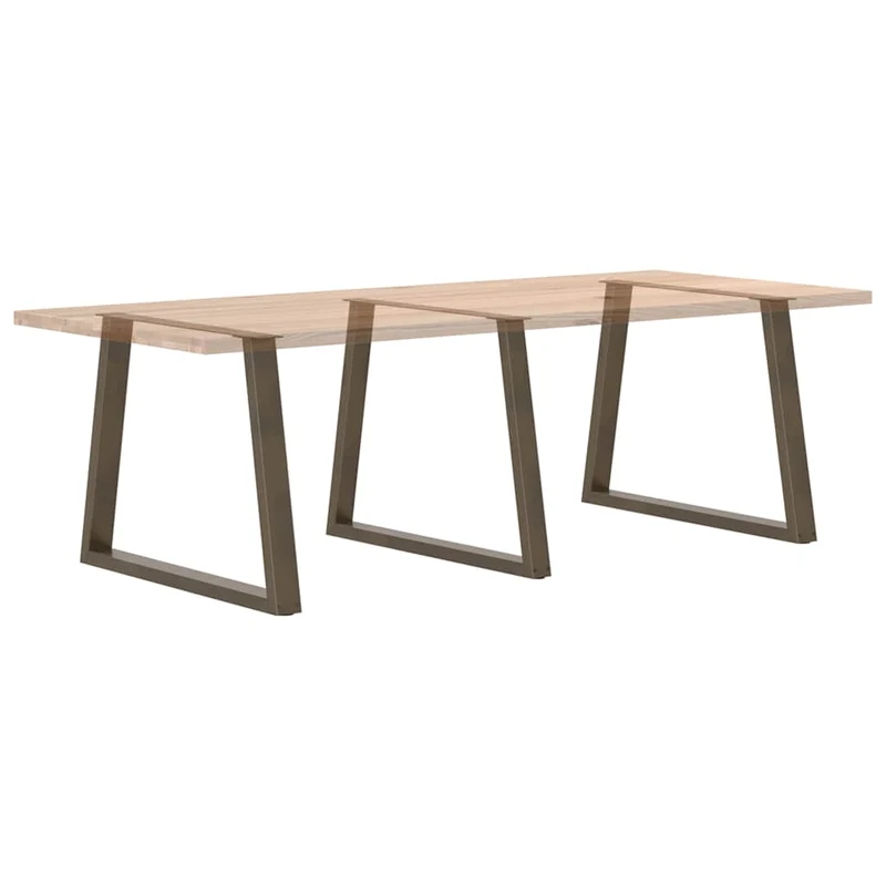 Lot de 3 pieds de table à manger en forme de V 100 x 73 cm robustes et stables style moderne en acier naturel 02_0056887