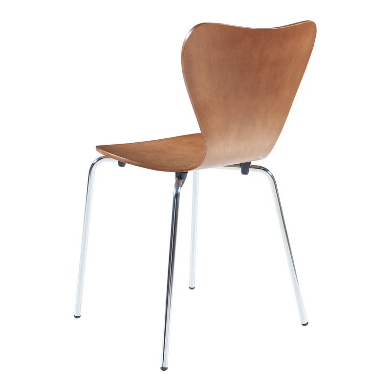 Lot de 4 chaises de salle à manger moderne design robuste effet noyer / chrome 03_0009811