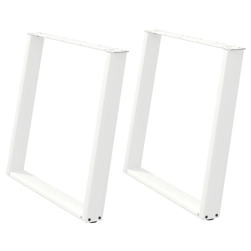 Lot de 2 pieds de table à manger en U design moderne 100 x 73 cm avec patins réglables en acier blanc 02_0057085