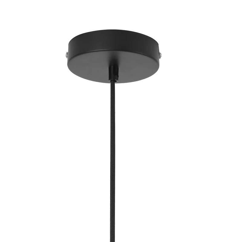 Lustre lampe lumière suspendu suspension tissée 160 x 28 cm noir beige 03_0007598