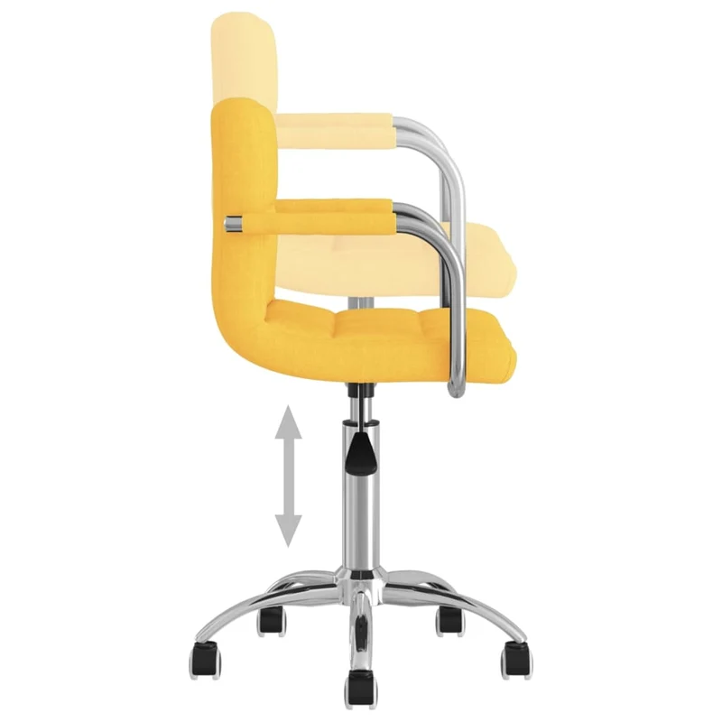 Chaise fauteuil siège pivotante de bureau informatique étude Jaune moutarde tissu jaune 02_0024138