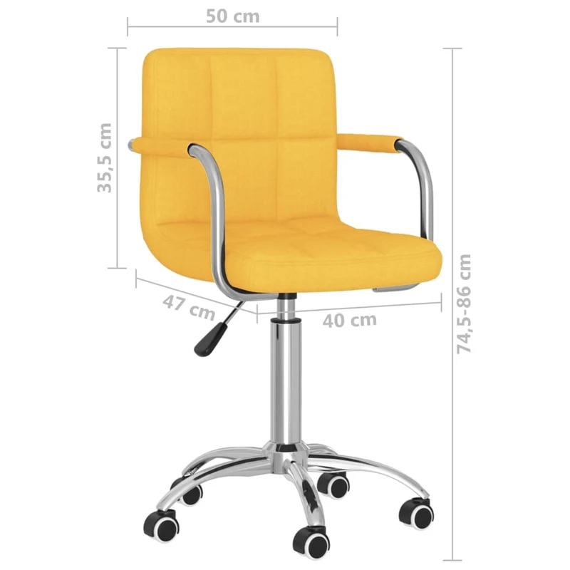 Chaise fauteuil siège pivotante de bureau informatique étude Jaune moutarde tissu jaune 02_0024138